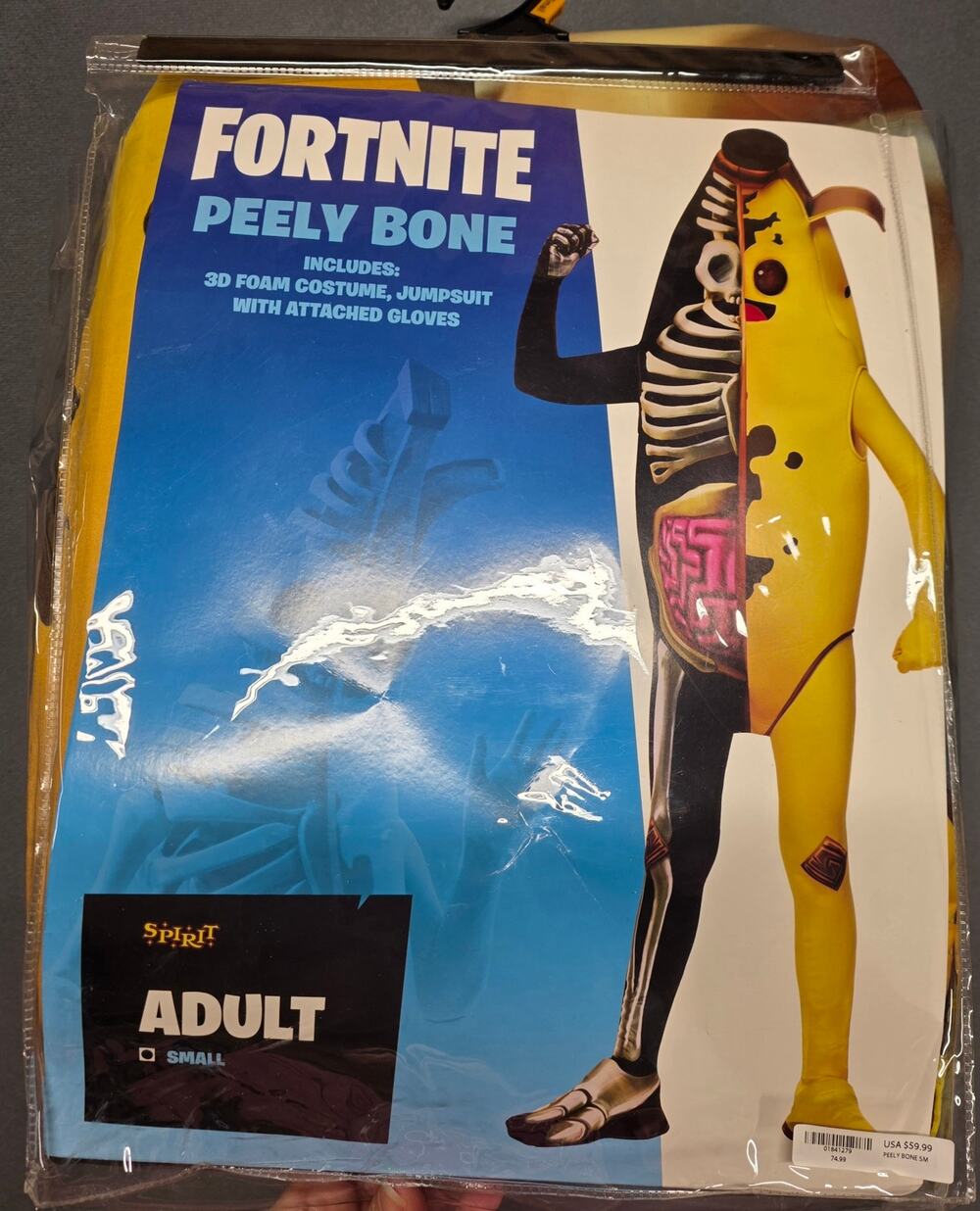 Spirit Halloween Peely Bone Fortnite Cosplay Costume Adult Size Small